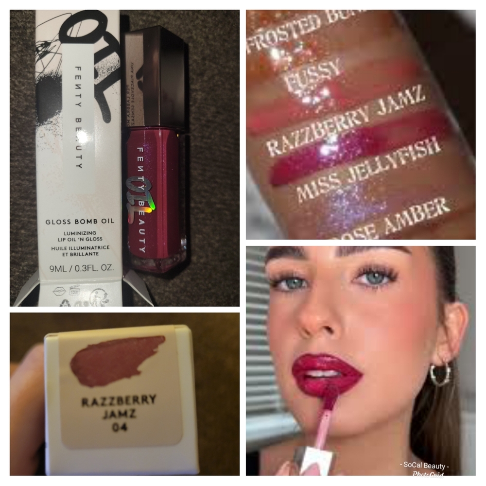 🦋Lip Need🦋BNIB Fenty Fullsize 04 RASPBERRY JAMZ Gloss Bomb Lip Oil 'N Gloss!!